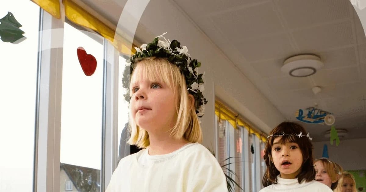 Luciaoptog på Nykøbing Bibliotek